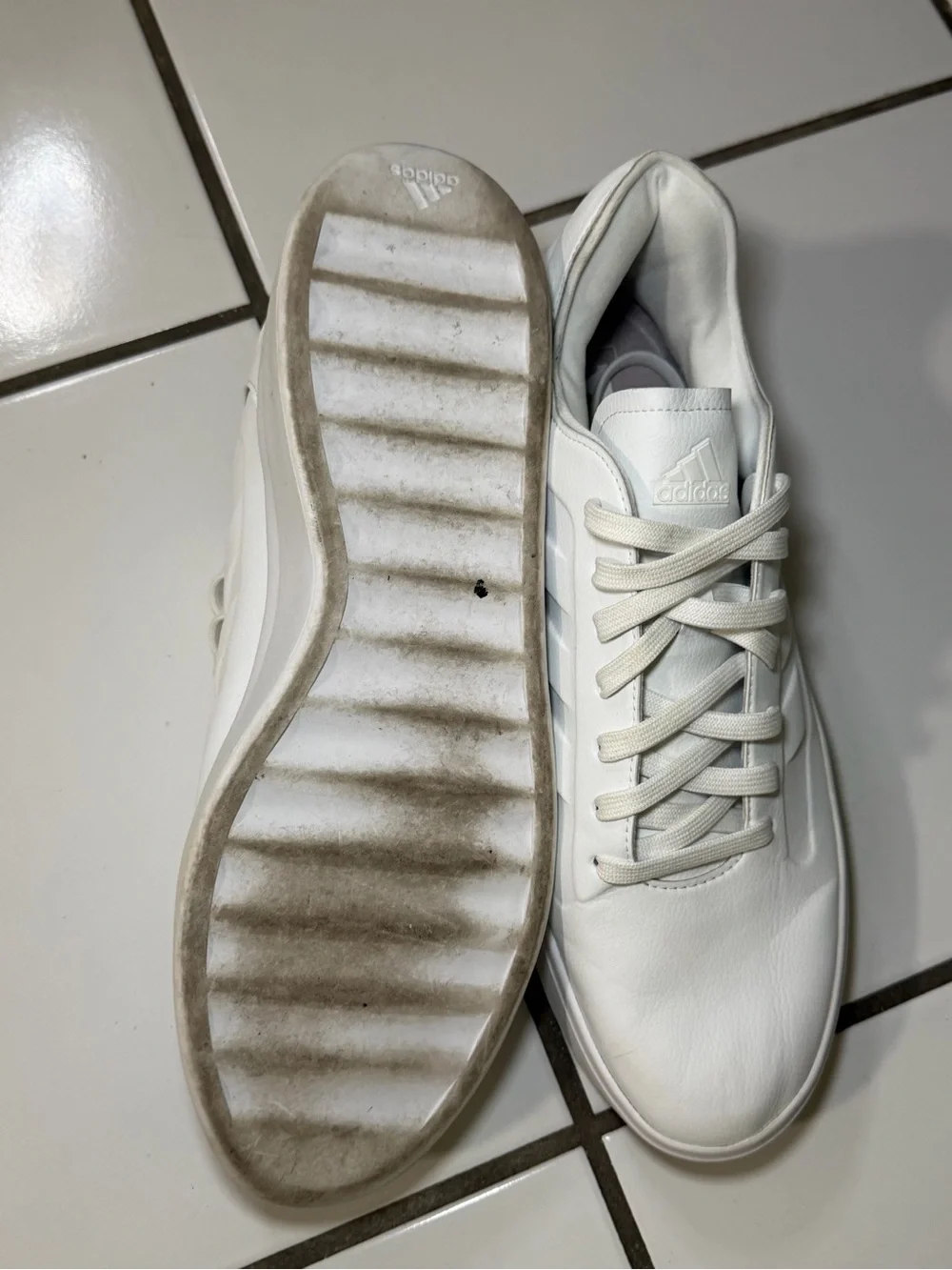 adidas White Low-Top Leather Sneakers